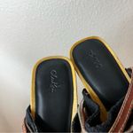 OluKai Kamola wooden platform leather slip on sandals 11 Black Photo 3