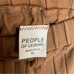 People of Leisure Brown Ribbed organic Cotton Women's Wide Leg Pants Size XL Photo 1