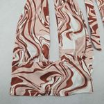 Brown Swirl Beach Boho Halter Tie Crop Short Bikini Bralette Swim Top S Small Photo 3