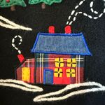 Talbots  Wool Christmas Button Down Vest Vintage Sleigh Snow Winter Deer Size XL Photo 4