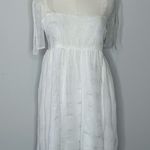 Day + Moon White Babydoll Tiered Bow Tied Straps Mini Dress Womens Medium Photo 0