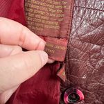 Etienne Aigner Vintage 100% Leather Double Breasted Oxblood Trench Coat Jacket Photo 12