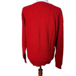 Norm Thompson Vintage 100% 2 Ply Cashmere Red Cable Knit Sweater Women’s Medium Photo 1