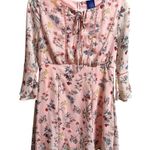 Disney  Beauty and the Beast Dress Pink Floral Babydoll Belle Sleeve Cosplay Sz M Photo 0