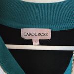 Carol Rose  Sweater Womens Size Large Colorblock 3/4 sleeve Blouse V Neck Zipper Photo 2