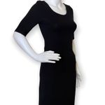 H&M Solid Black Casual Mid Sleeve Dress  Photo 0