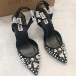 Steve Madden  Lillith Stiletto Black Snake Studded Rhinestone Pump Heel NEW Photo 0