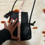 Macy's Black Textured Pleather Bag with Zipper Closure Photo 11