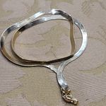 Elegant Gold Tone Herringbone Chain Necklace Photo 0