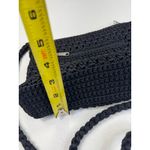 Lina Black Woven Crossbody Bag Small Purse Silver Charm Handmade Style Cute Photo 7