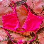 frankie's bikinis hot pink ribbed cut out bikini top Photo 5