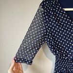Women's Dress Polka Dot Navy coquette rockabilly preppy classic modest hepburn 6 Blue Photo 3