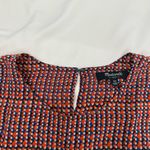 Madewell  100% Silk Peasant Blouse Sheer Lightweight Fall Tunic Checkered Retro Photo 2