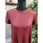 Boutique Eien Women Burgundy Polyester ShortSleeve RoundNeck Knee Length Dress S Photo 4