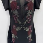 Available by Angela Fashion Cold Shoulder Dress Womens Small Black Beaded Mesh Photo 3