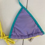 SheIn EUC women’s purple multicolor tie halter neck triangle bikini swim top L Photo 1