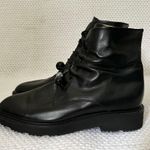 Dear Frances Black Leather Park Combat Lace Up Bead Accent Boots Women 40 US 10 Size 9 Photo 6