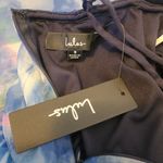 Lulus  Bloom Wildly Maxi Dress Navy Blue Floral Organza Sleeveless Size Small Photo 8