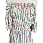 Blush Womens Hint of Bandeau Floral Print Stripe Off Shoulder Dress - Sz XL Photo 0