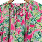 Lilly Pulitzer  Women’s Size S Raz Berry Catty Shack Tensley Tie Front Top Blouse Photo 6