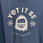 Life is Good  Women Blue Yeti "Yet It Be" V-neck L/S Tee Size XL Photo 2