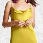 Forever 21 Yellow Satin Cowl Neck Mini Dress Photo 1