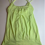 Lululemon  Size 6 Neon yellow green Athletic Tank Top Built-In Bra Activewear‎ Photo 0