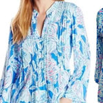 Lilly Pulitzer Sarasota Tunic Top Bay Blue Into the Deep Seashell Print Size XS Photo 0