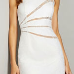 Michael Costello  x REVOLVE Rochelle One Shoulder Lace Mini Dress, Ivory, Small Photo 0
