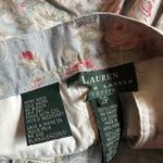 Vintage Ralph Lauren Linen Pleated Shorts Cottage Blue Floral Preppy Size 2P Photo 4