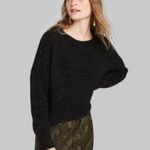 Wild Fable Women's Crewneck Tinsel Sweater (Black Photo 0