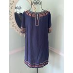 Anthropologie  Mur Mur Embroidered Short Sleeve  baby doll Medium Navy NWT Photo 1
