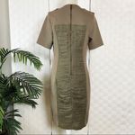 Burberry Olive Brown Front Ruched Jersey Dress Photo 5