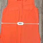 Atmosphere Neon Orange Chiffon Collared Blouse Flap Pockets sz 4 Photo 7