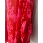 Ekouaer Floral Red and Pink Quarter Sleeve Shirt Dress Sz L/XL Size L Photo 4