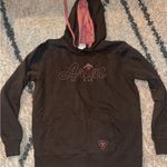 Ariat Women’s Dark Brown Hoodie with Pink Accents EUC small Photo 0
