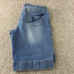 Fashion Bug  Womens Denim Bermuda Shorts Cuffed Size 16 Embroidered‎ Pockets Y2K Photo 8