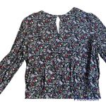 Loft Floral Long Sleeve Wrap Romper Black Multicolor Size M Photo 6