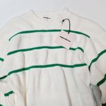 superdown  Sophia Stripe Sweater in White & Green Photo 2