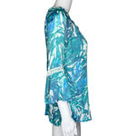 Ava & Grace Shirt Womens Small Blue White Floral Botanical Tunic Boho Peasant Blue Photo 1