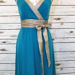 BCBG Paris Halter Blue Goddess Dress NWOT Size 4 Photo 0