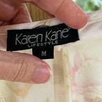 Karen Kane  Women's White Rose Print Maxi Dress 100% Linen Size L Photo 5