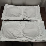 Real Field NEW Size 5X White Stretch Bandeau Tube Top Removable Pad Bra Set of 2 Photo 0