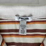 RSQ Cream and Brown Button Down Shirt Classic Style Photo 1