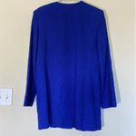 Vintage Kasper for ASL Blue Geometric Allover Embroidery Jacket Blazer Womens 12 Photo 2