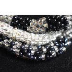 Chico's NWT  Additions 3pc. Set Black/Gray/White Beaded 6" Stretch Bracelets Photo 2