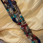 Massive 4 Strand Native American Beaded Sterling Silver Necklace Silver Photo 9