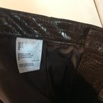 INC  women's 16 coffee brown faux leather reptile print front pocketed slit skirt Photo 7