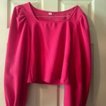 Amazon pink cropped long sleeve shirt  Photo 0