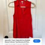 Splendid Cranberry collared sleeveless blouse pocket super soft Large Photo 9